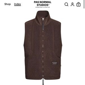 Pas normal studios xl Men's Off-Race Pile Fleece Vest brown